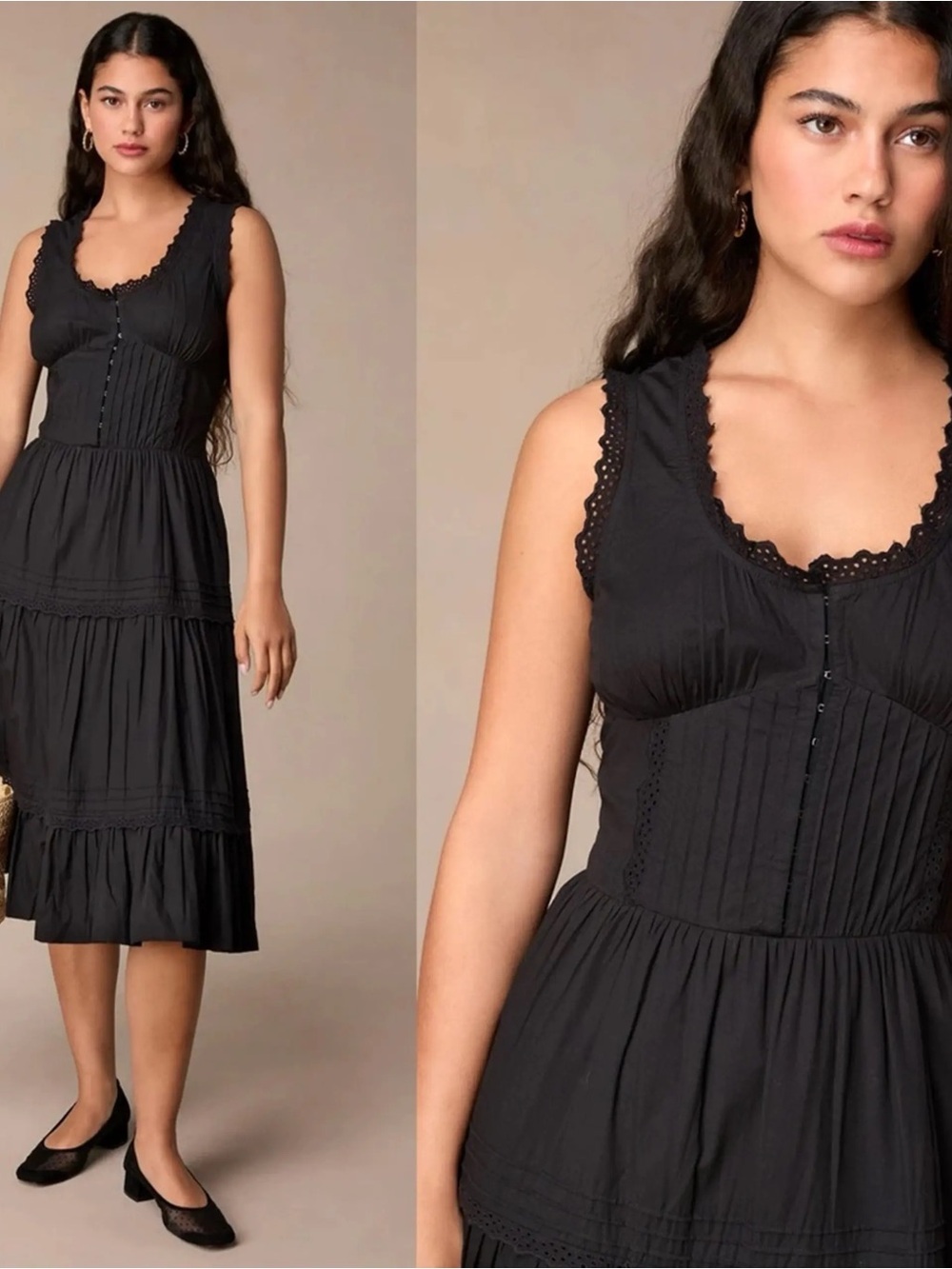 Rouje Roselene Dress, Black Cotton Size FR36/US4
